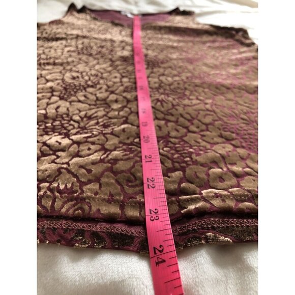 Finn & Grace Velvet Burnout Tank Top Womens XS Burgundy y2k Retro Shimmery - Picture 7 of 7